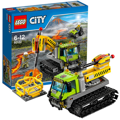 lego乐高益智拼插积木玩具city城市火山探险履带式潜孔钻车60122
