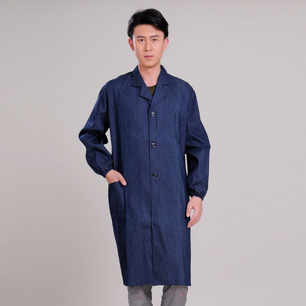 长袖牛仔大褂子加厚纯棉牛仔大褂工作服仓库搬运工服防尘劳保大褂