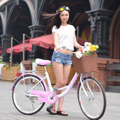 三斯自行车女式单车22 24 26寸单车韩版芭蕾淑女学生自行车女
