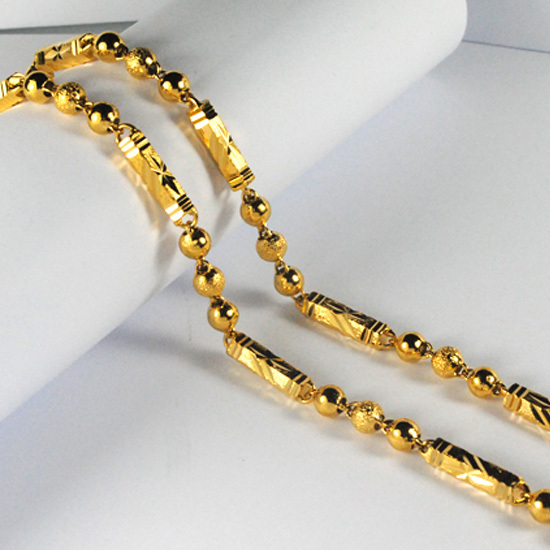 镀黄金项链18k镀纯金链子 男士款 加长久不掉色 夏男生首选