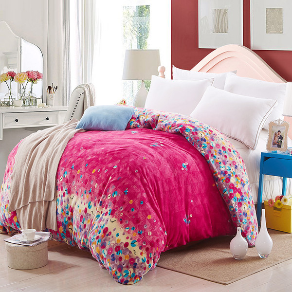 法莱绒被套冬季保暖加厚单人双人珊瑚绒被套2米