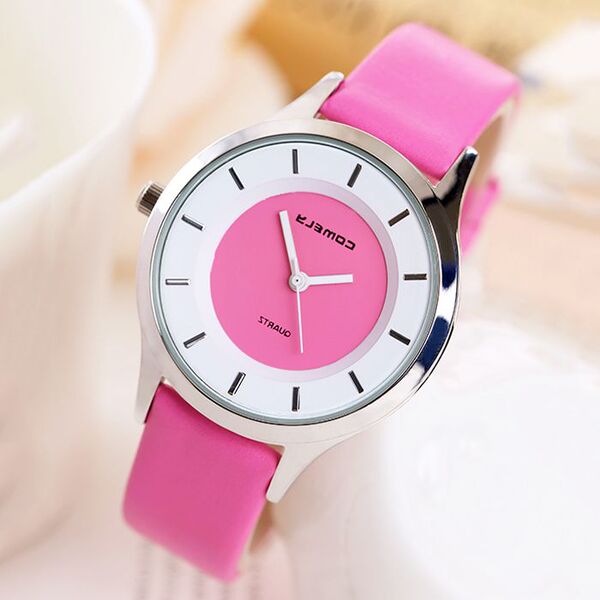 热卖韩国comely标致正品小清新可爱糖果色防水手表女士简约学生石