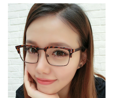 9297长方形镜框 经典复古眼镜 平光近视镜 百搭双米钉潮流镜框