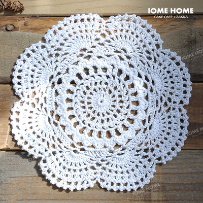 zakka杂货/日式手工棉线编/钩花杯垫茶垫 清新文艺/合欢树花纹