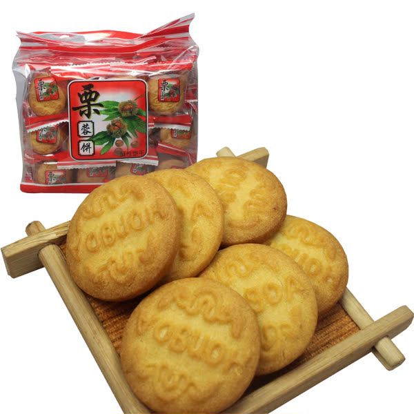 鸿达栗蓉饼 酥性饼干栗子味 独立小包装 营养早餐饼食品500g