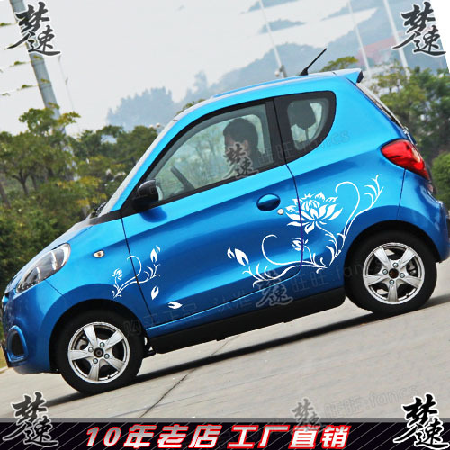 知豆车贴拉花 女性个性花朵汽车贴纸 全车贴画装饰 smart小贵族1z