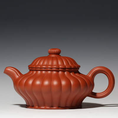 冯盘军 紫砂壶 筋纹扁灯 宜兴紫砂壶 全手工名家正品工艺师茶壶