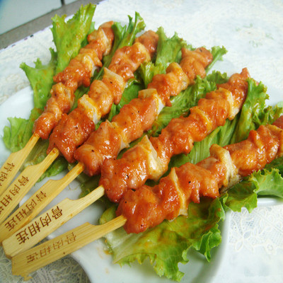 促烧烤食材万胜达骨肉相连1kg25只生鸡肉串鸡软骨油炸半成品批发