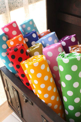 糖果卖花布 中大彩色点子波点全棉布面料衬衫连衣裙装手工diy布料