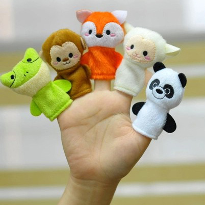 外贸手偶 原单动物造型指偶手指婴儿玩具亲子互动