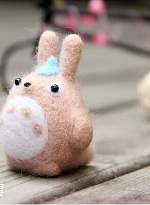 龙猫卡通羊毛毡戳戳乐 动漫手工制作diy 摆件装饰成品套装材料包