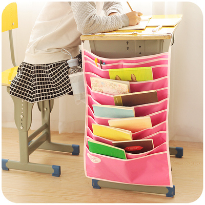 学生多功能挂书袋书夹书挡创意书靠书立挂架收纳袋学习课桌置物袋