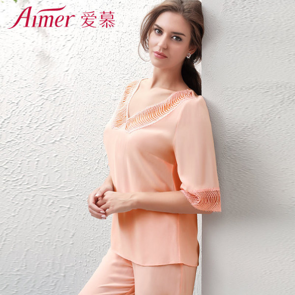 aimer愛慕專櫃正品內衣女士款舒適薄款家居服睡衣套裝am460831