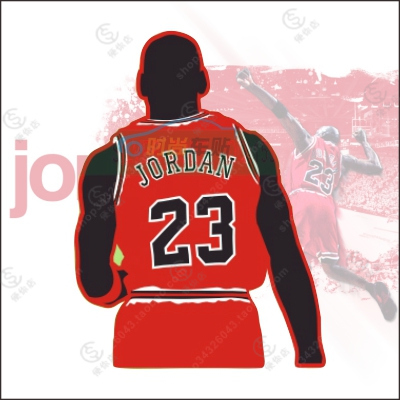 汽车玻璃用品装饰贴膜个性车身反光车贴纸nba系列公牛队乔丹剪影