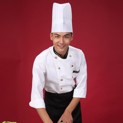 厨师服长袖秋冬装 饭店厨师长工作服 酒店厨师服装