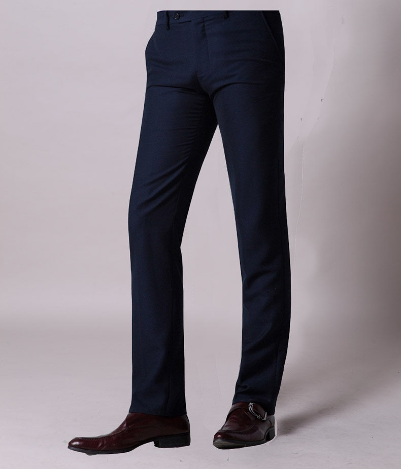 夏款西裤藏青色斜纹修身款男士职业西裤斜纹商务正装款