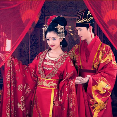 2014盘子女人坊新款 中式婚礼红色古装 情侣装喜服 良宵 完整版