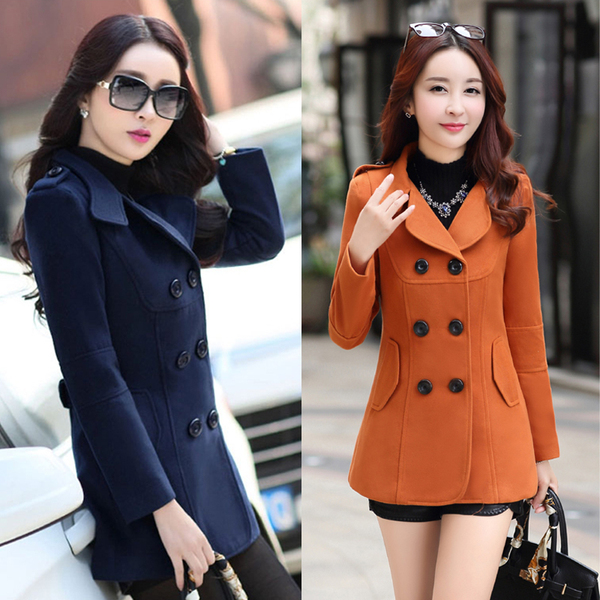 女装秋装2016新款潮25-30-35-40岁韩版毛呢短外套短款风衣秋冬款-淘宝