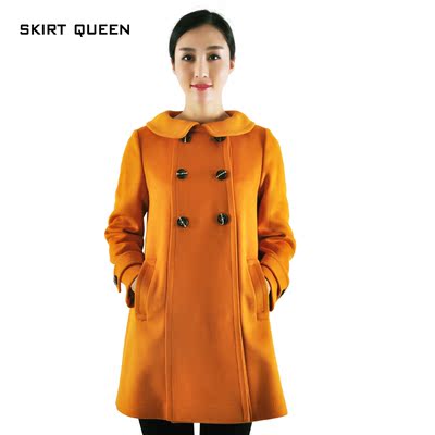 skirt queen裙皇公主韩版中长款双排扣修身羊毛大衣cdd-392-12