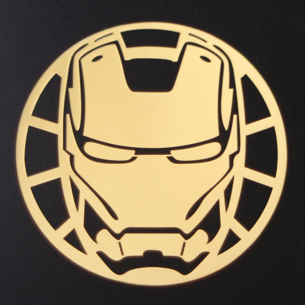 漫威钢铁侠ironman金属签名帖 动漫周边金色手机防辐射贴纸