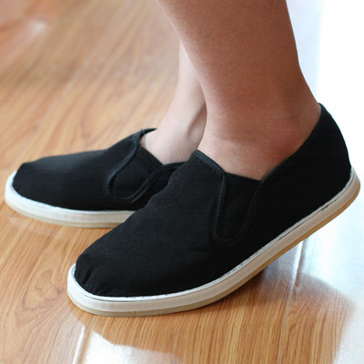 2015黑色布鞋老式单鞋 一脚蹬平底手工鞋