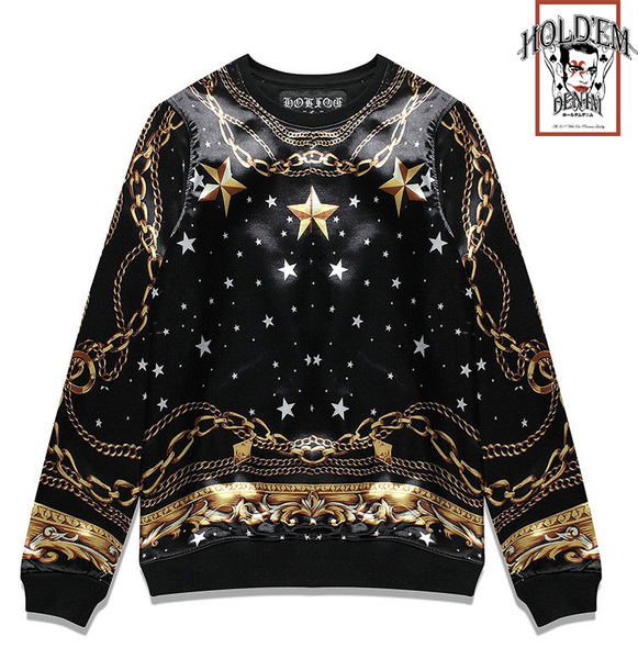 港台正品 泰国潮牌 holdem denim 星空链条情侣男女卫衣外套韩