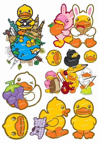 中号f0036-06-b.duck小黄鸭可爱萌笔记本电脑手机汽车旅行箱贴纸