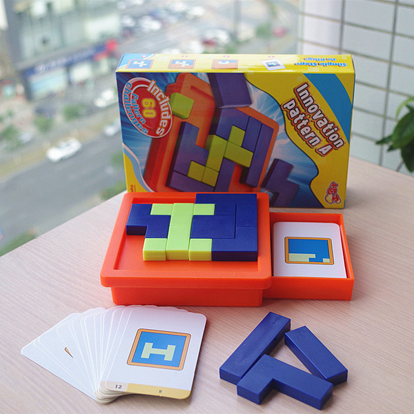 国外七巧板玩具 益智拼图 空间思维拼板 开发想象力 专注力 60关