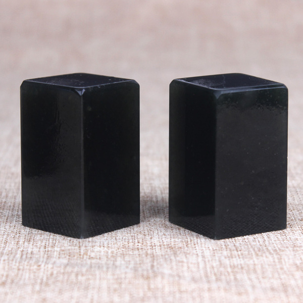 墨绿冻石练习章/寿山石/方章/印章石章方料/冻石练习章3x3x5cm