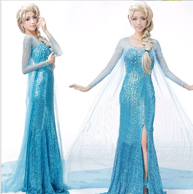 frozen冰雪奇缘elsa连衣裙cosplay裙子公主礼服裙成人艾莎cos服装