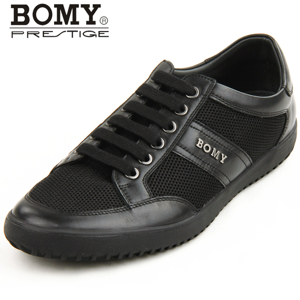 bomy/宝威正品男鞋 舒适软面牛皮网面透气系带休闲鞋8k72123-bp00