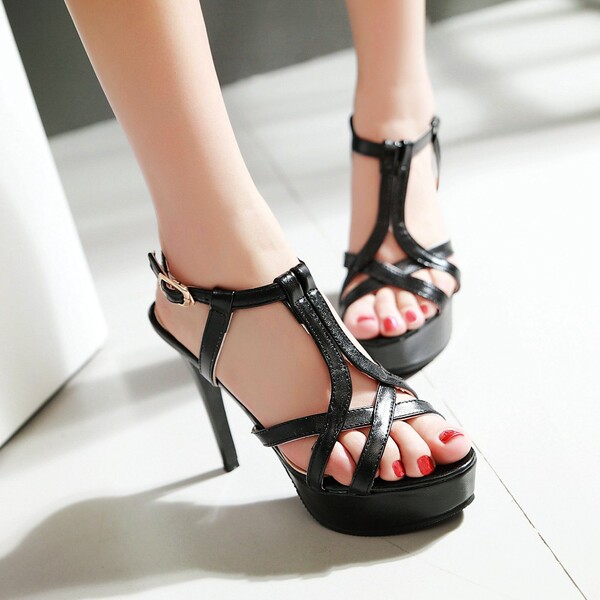 伊迪亚女鞋热风官方大东旗舰店凉鞋2016夏季欧美格性感蕾丝中跟f5