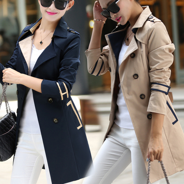 2016春秋外套 大码秋装新款女装秋季修身双排扣学生-淘宝网全球站