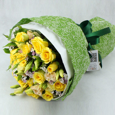 19朵昆明黄玫瑰花束道歉长沙天津鲜花速递杭州南京鲜花店同城配送