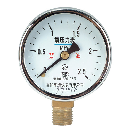 00立即购买氧气表 禁油 氧气表头 氧压表 轴向