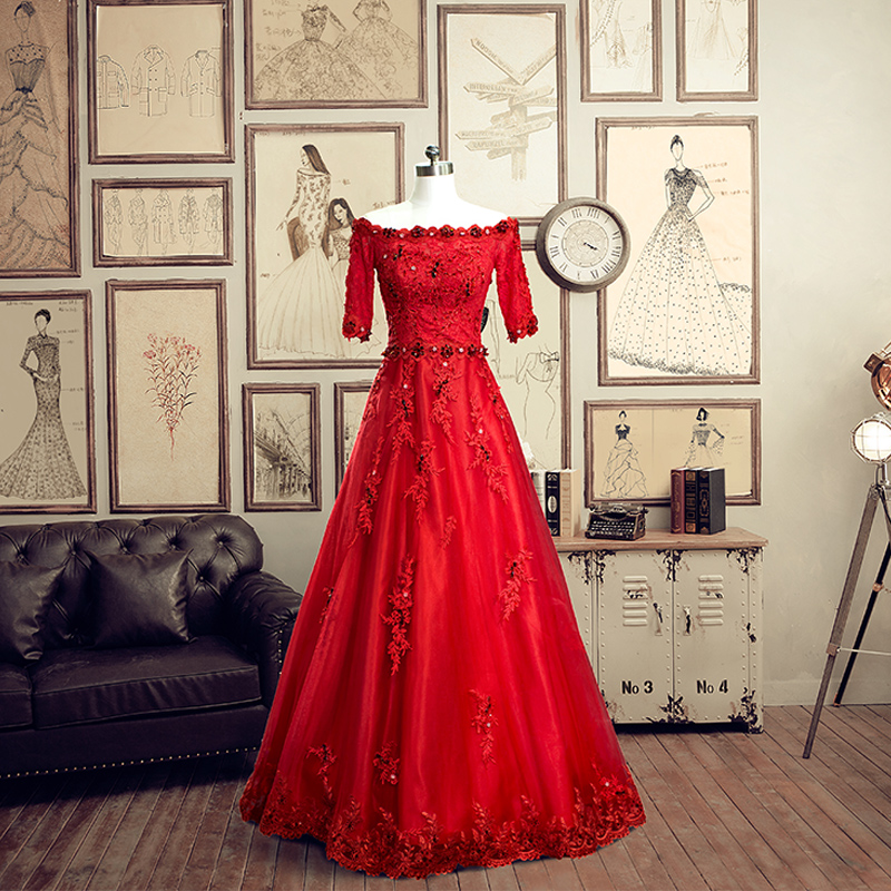 2018最新红色婚纱礼服(3)