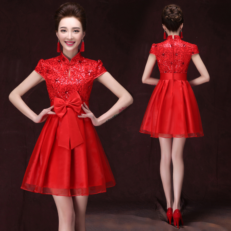 2018新款红色婚纱礼服(3)
