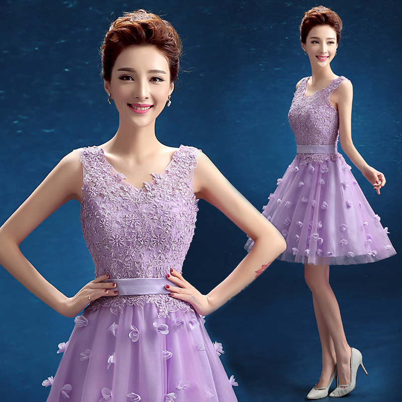 紫色 婚纱 短款(3)