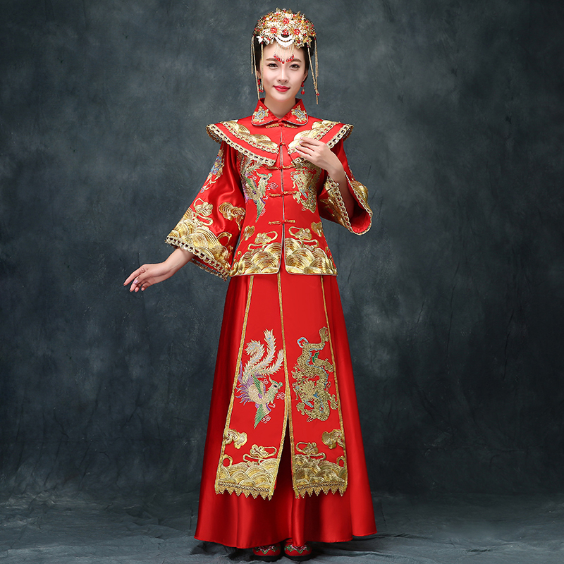 2015新款秀禾服新娘礼服中式婚纱敬酒旗袍嫁衣婚礼秀和服修身秋冬价...