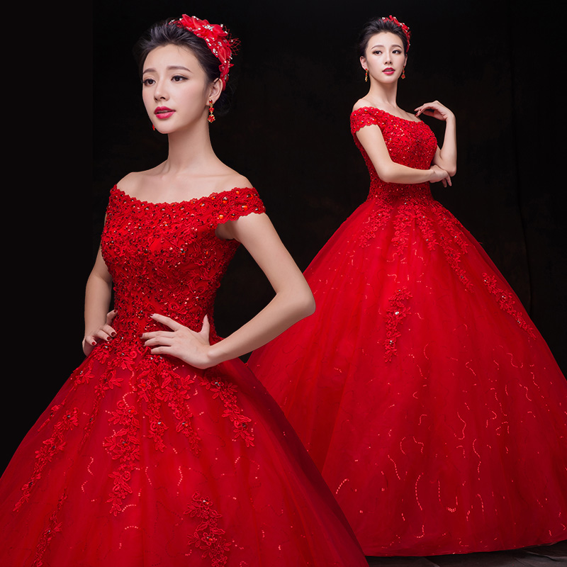 2018最新红色婚纱礼服(3)