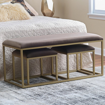 北欧现代简约卧室床尾凳布艺长沙发凳鞋店穿鞋换鞋椅铁艺长凳组合