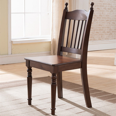 美式餐椅实木椅 休闲书房椅子 新古典餐椅餐桌组合 家用靠背椅 