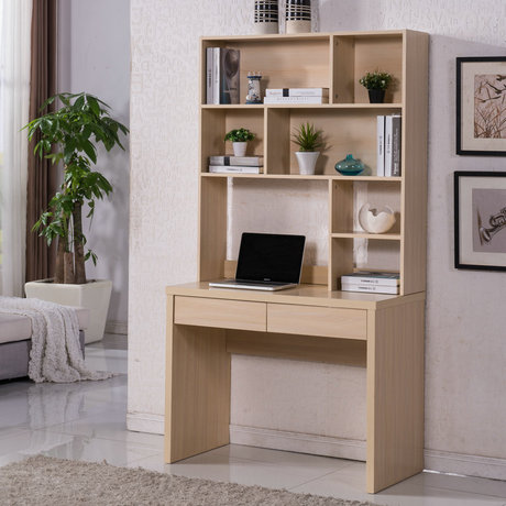 简约现代带抽屉书架宜家电脑桌台式家用书台书柜组合书桌写字桌子
