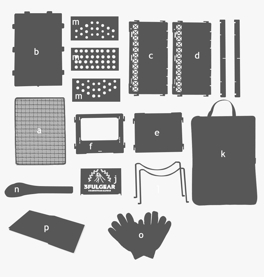 Упаковка угол 便携野炊家用户外架烧烤三不锈钢折叠野营峰烧烤z柴火露营炉。炉