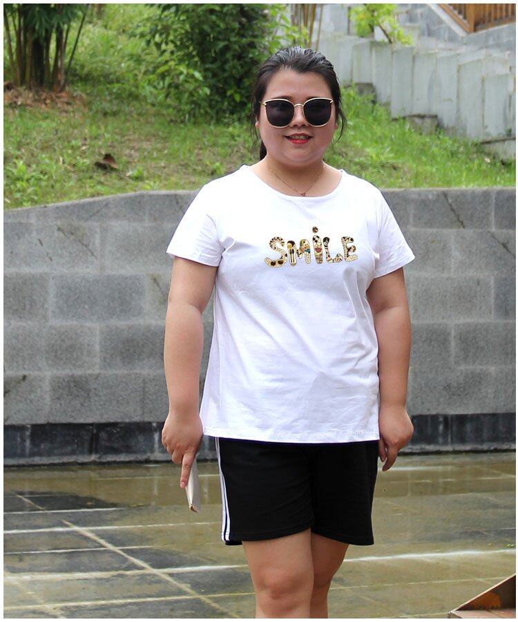 大码t恤女短袖胖mm200斤宽松打底衫2021新款加肥加大白色肥婆夏装