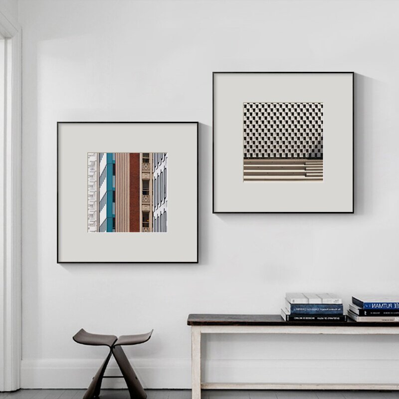 新品延伸空间建筑现代简约黑白线条客厅装饰画极简挂画沙发背景墙