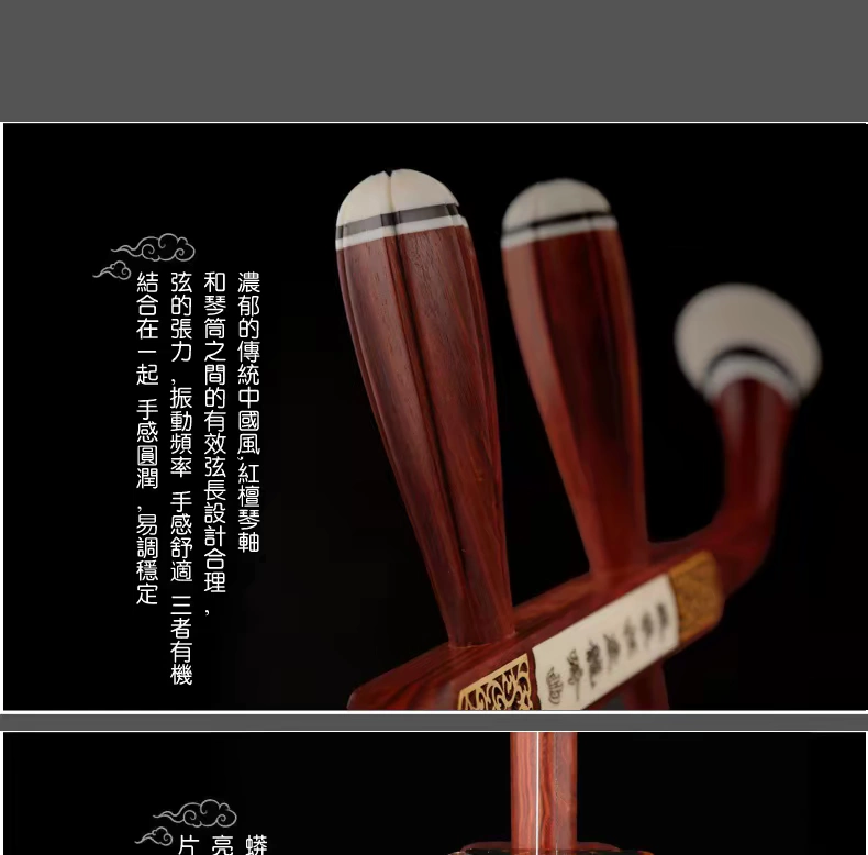 Cao cấp Guoyue Erhu Redwood Nhạc cụ Erhu Erhu Red Sandalwood Erhu Log Màu Không sơn - Nhạc cụ dân tộc