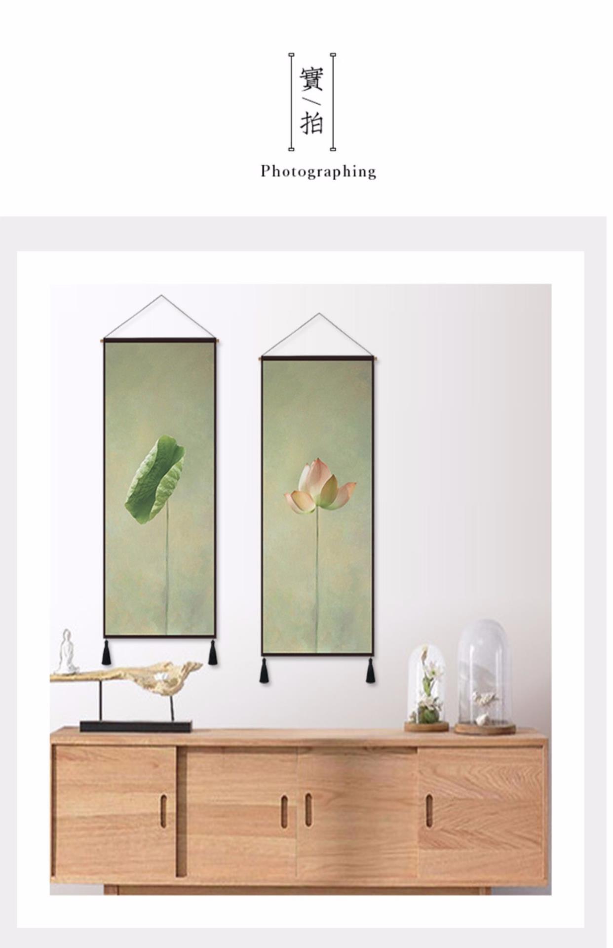 Phong cách Trung Quốc trang trí phòng khách bức tranh hoa sen Tấm thảm trang trí sofa phong cách Trung Quốc treo vải nền tường vải nghệ thuật trang trí vải trang trí - Tapestry
