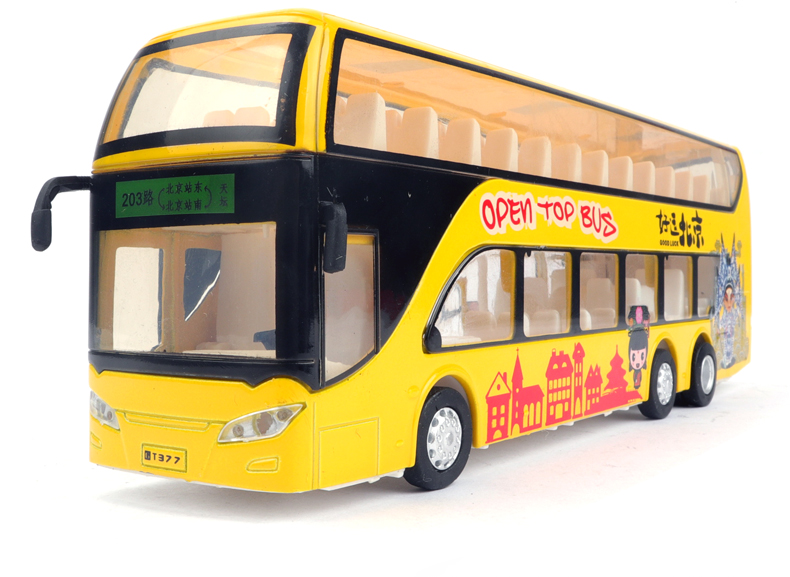 Mô phỏng cậu bé hợp kim mới Mô hình xe buýt nhỏ hai tầng dành cho trẻ em Xe buýt cửa mở Xe buýt nhỏ mô hình xe hơi - Chế độ tĩnh