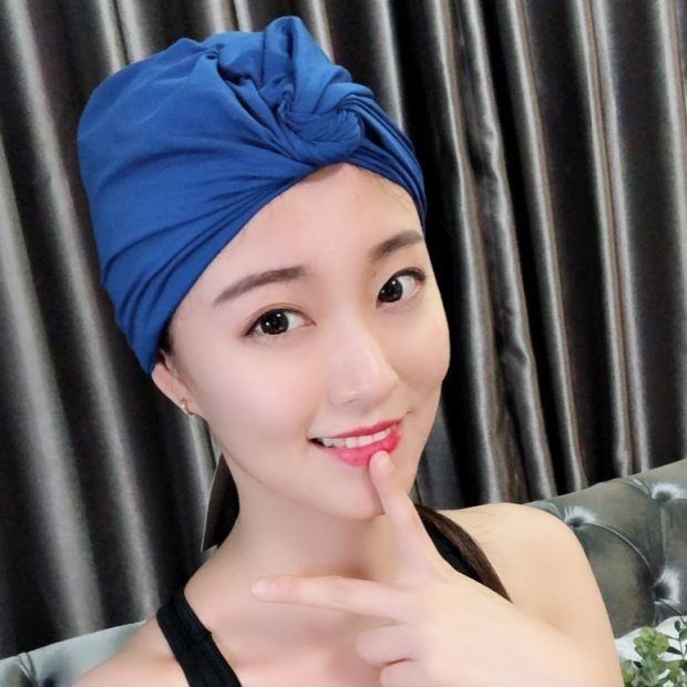 Vừa vặn vải Mengmei, thích hợp cho mũ bơi, phụ nữ, cô gái thời trang, bãi biển suối nước nóng không đầu đa năng - Mũ bơi